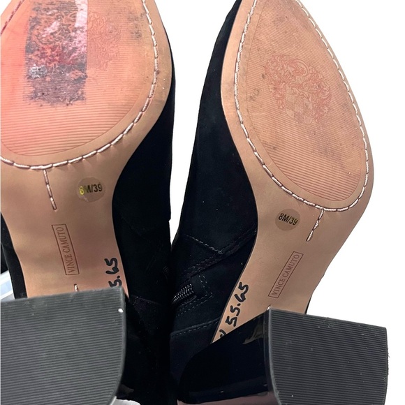 Vince Camuto Black Enverna Block Heel Bootie 8 - Picture 2 of 9